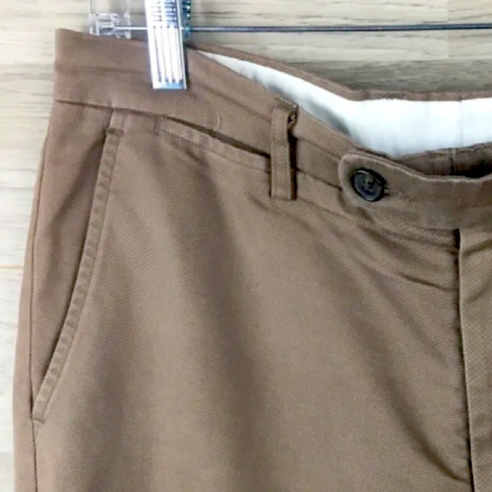 Spier & MacKay Handmade Men's 35x32 Brown Flatfront Premium Cotton Chino Pants